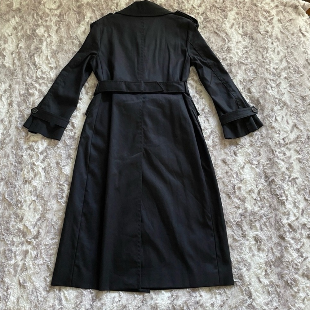 Banana Republic‎ timeless Trench Coat long in Black WATER RESISTANT - Picture 6 of 16